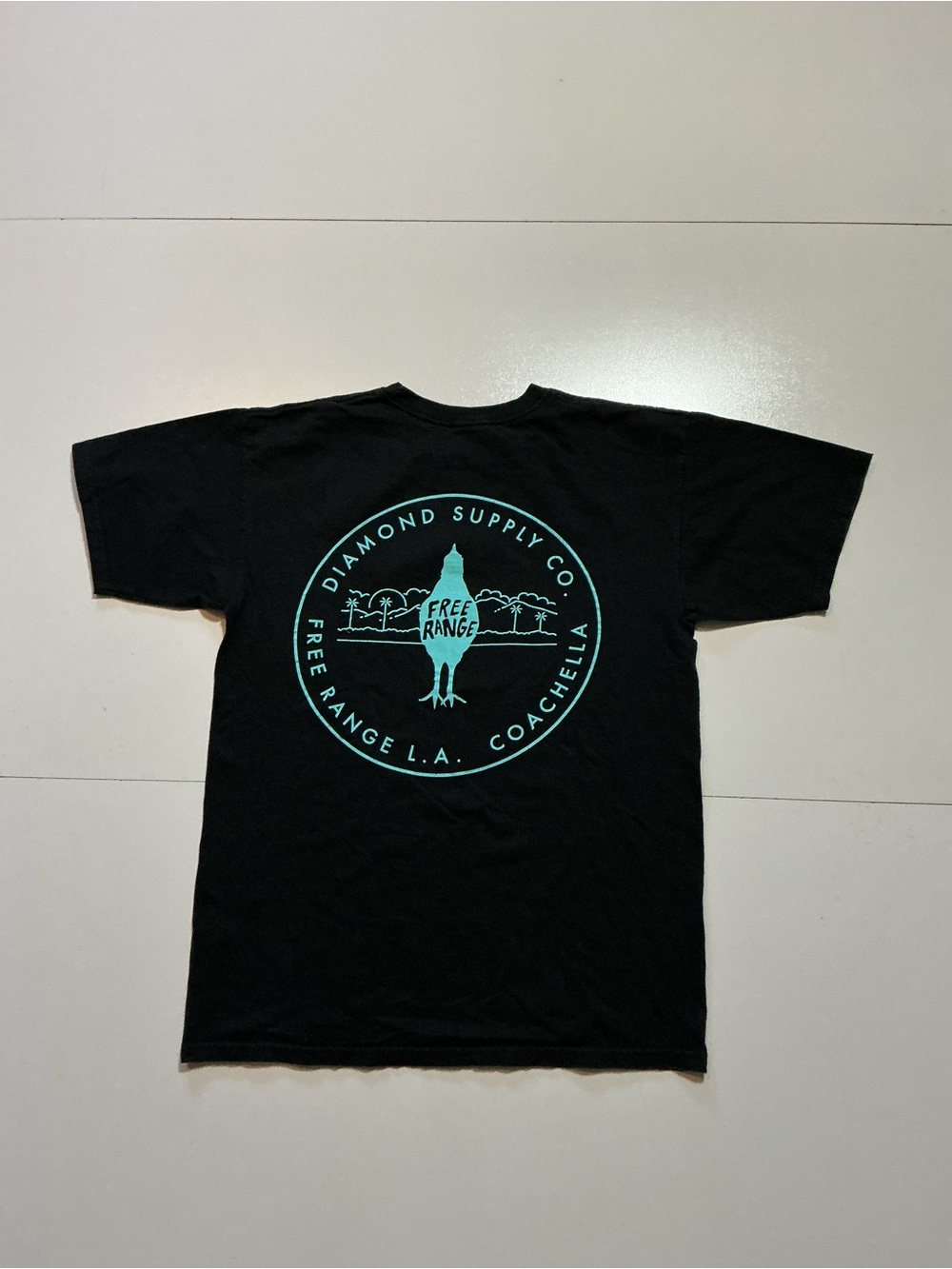 Diamond Supply X Free Range Los Angeles X Coachella Black Bird Graphic T-Shirt